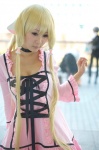 blonde_hair chii_(chobits) chobits choker cleavage cosplay dress hiromichi rating:Safe score:0 user:nil!