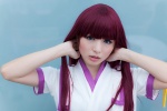 akizuki_maria asami_uki blouse blue_eyes cosplay from_the_new_world purple_hair school_uniform rating:Safe score:0 user:pixymisa