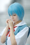 ayanami_rei blouse blue_hair cosplay jumper maitako neon_genesis_evangelion school_uniform rating:Safe score:0 user:nil!