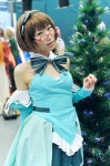 aizawa_tomomi bowtie collar cosplay detached_sleeves glasses hairband looking_over_glasses minazuki_rui petticoat pia_carrot pia_carrot_3 pleated_skirt pointed_skirt skirt strapless_dress rating:Safe score:0 user:pixymisa