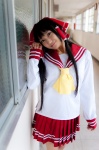 cosplay hairbow hakurei_reimu lenfried pleated_skirt sailor_uniform school_uniform skirt touhou rating:Safe score:0 user:nil!
