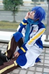 blue_hair boots coat cosplay crossplay default_costume kaito scarf trousers vocaloid yukiko rating:Safe score:1 user:nil!