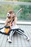 cosplay detached_sleeves dress guitar hirasawa_yui kishigami_hana k-on! pantyhose rating:Safe score:1 user:nil!