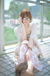cardigan dress glasses narihara_riku ponytail rating:Safe score:1 user:nil!