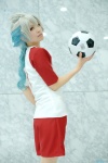 cosplay crossplay inazuma_eleven_go multi-colored_hair shirt shorts shuuya_gouenji soccer_ball soccer_uniform touru rating:Safe score:0 user:pixymisa