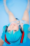 aqua_hair bikini cleavage cosplay hatsune_miku headset mashiro_yuki pool project_diva swimsuit twintails vocaloid wet rating:Safe score:0 user:nil!