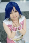 blazer blue_hair cosplay croptop idolmaster kisaragi_chihaya minazuki_syoun miniskirt skirt rating:Safe score:0 user:pixymisa