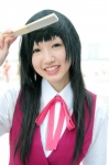 ameri blouse cosplay fan konoe_konoka mahou_sensei_negima! school_uniform vest rating:Safe score:0 user:nil!