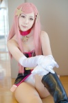 bodysuit boots choker corset cosplay elbow_gloves gloves hirano_kurita isora_hibari mawaru_penguindrum pantyhose pink_hair rating:Safe score:4 user:nil!