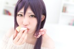 cosplay dress love_live!_school_idol_project onagi_mayu purple_hair sweater_dress toujou_nozomi twintails rating:Safe score:0 user:nil!