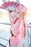 braid choker cosplay keito kimono obi original pink_eyes pink_hair twintails rating:Safe score:0 user:pixymisa