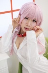 blouse cleavage collar cosplay grey_eyes k natsuwo neko_(k) pink_hair rating:Safe score:0 user:pixymisa