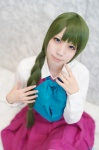 blouse braid choco cosplay green_hair jacket jumper kantai_collection pantyhose yuugumo_(kantai_collection) rating:Safe score:0 user:nil!