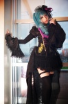 aqua_hair cosplay dress hat hatsune_miku iori ryuu_no_naku_hakoniwa_yori_(vocaloid) thighhighs twintails vocaloid rating:Safe score:4 user:DarkSSA