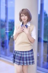 blouse cosplay koizumi_hanayo love_live!_school_idol_project misaki pleated_skirt school_uniform skirt sweater_vest rating:Safe score:0 user:nil!