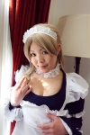 apron asazumi_yuumi blonde_hair choker cleavage cosplay dress hairband holly maid maid_uniform wataridori_ni_yadorigi_wo rating:Safe score:0 user:nil!