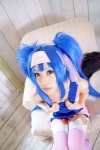 blue_hair buyara cosplay garter_belt hair_ribbons headband jumper klan_klein macross macross_frontier thighhighs twintails rating:Safe score:0 user:nil!