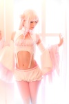 bodysuit cosplay detached_sleeves katsute_mahou_shoujo_to_aku_wa_tekitai_shiteita mimori_byakuya pink_hair shirayuki_himeno shorts twin_buns rating:Safe score:3 user:nil!