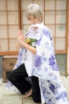 blonde_hair book cosplay crossplay natsume_takashi natsume_yuujinchou natumiya_renzu paper robe shirt trousers rating:Safe score:0 user:pixymisa