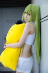 cc cheese-kun code_geass cosplay croptop green_hair houtou_singi pantyhose shorts stuffed_animal rating:Safe score:0 user:nil!