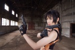 black_lagoon cosplay croptop guns holsters kohinata_rei midriff ponytail revy tank_top rating:Safe score:0 user:nil!