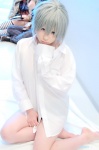 akira_(togianu) bottomless cosplay dress_shirt pantyhose silver_hair togainu_no_chi touta_miya rating:Safe score:0 user:nil!