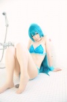 aqua_hair bathroom bikini colorful_pop_star!! cosplay haruka hatsune_miku ponytail swimsuit vocaloid rating:Safe score:2 user:nil!