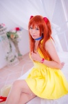 bed choker cosplay dress hair_pods mashiro_yuki neon_genesis_evangelion red_hair soryu_asuka_langley twintails rating:Safe score:0 user:nil!