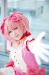 choker cosplay dress gloves hairbow kaname_madoka nachi pink_hair puella_magi_madoka_magica twintails rating:Safe score:0 user:nil!