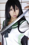 ashiya_noriko busujima_saeko busujima_saeko_no_eroi_toko cosplay highschool_of_the_dead katana purple_hair sailor_uniform school_uniform sword rating:Safe score:1 user:nil!