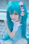 aqua_hair cosplay crinoline flowers gloves hat hatsune_miku kii_anzu lingerie necklace twintails vocaloid rating:Safe score:1 user:pixymisa