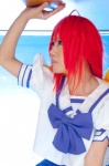 antenna_hair bows cosplay kagami_sumika muv-luv red_hair school_uniform yae_maiko rating:Safe score:0 user:pixymisa