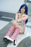 blazer blue_hair boots cosplay idolmaster kisaragi_chihaya minazuki_syoun miniskirt skirt rating:Safe score:0 user:pixymisa