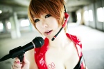 bra cleavage cosplay headset kurosawa_rai meiko microphone vest vocaloid rating:Safe score:0 user:nil!