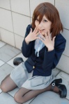 blazer blouse chamaro cosplay hair_clips hirasawa_yui k-on! pantyhose pleated_skirt school_uniform skirt rating:Safe score:3 user:nil!