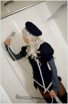bathroom beret blouse bodysuit caren_ortensia cosplay fate/hollow_ataraxia fate/series midnight_karen_2 pantyhose silver_hair thighhighs tsukutan rating:Safe score:1 user:nil!