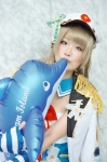 arata blazer blonde_hair cosplay dress fingerless_gloves hat inflatable_whale love_live!_school_idol_project military_uniform minami_kotori rating:Safe score:0 user:nil!