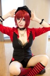 blouse choker cosplay kneesocks miniskirt original red_hair skirt soda_(model) vest rating:Safe score:2 user:pixymisa