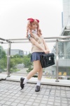 bookbag cosplay hairbows miniskirt pleated_skirt red_hair school_uniform shirai_kuroko skirt socks sweater_vest to_aru_kagaku_no_railgun twintails yatoshi_riya rating:Safe score:1 user:pixymisa