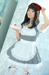 apron cosplay dress hairbow kishigami_hana original thighhighs waitress waitress_uniform zettai_ryouiki rating:Safe score:0 user:nil!