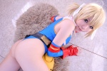 ass blonde_hair bodysuit cosplay fingerless_gloves gundam gundam_0079_card_builder higurashi_rin panties reiko_holinger thong twintails rating:Safe score:1 user:nil!