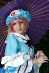 arai_yomi cosplay dress hat pink_hair saigyouji_yuyuko touhou touhou_otome_rambu_vol._6 umbrella rating:Safe score:0 user:nil!