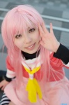 cosplay dress hayate_no_gotoku! hinomura_uta katsura_hinagiku pink_hair sailor_uniform school_uniform striped thighhighs turtleneck rating:Safe score:0 user:nil!