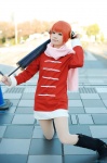boots cosplay gintama hair_pods kagura mandarin_suit pantyhose red_hair scarf shirayuki_himeno rating:Safe score:2 user:nil!
