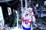 blonde_hair cleavage cosplay croptop deep_rabbit macross macross_frontier macross_frontier:_itsuwari_no_utahime saku shawl sheryl_nome shorts rating:Safe score:0 user:nil!