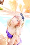 bikini cosplay macross macross_frontier multi-colored_hair pool sachi_budou sheryl_nome sunglasses swimsuit rating:Safe score:0 user:nil!