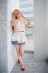 asuna_(sao) blonde_hair blouse braid cosplay miniskirt neko skirt sword_art_online rating:Safe score:5 user:pixymisa