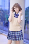 blouse cosplay koizumi_hanayo love_live!_school_idol_project misaki pleated_skirt school_uniform skirt sweater_vest rating:Safe score:0 user:nil!
