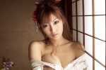 asuka_kirara bright_winter cleavage hair_ornament kimono undressing rating:Safe score:0 user:mock