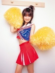 cheerleader cheerleader_uniform costume midriff minami_akina miniskirt pleated_skirt pom_poms skirt rating:Safe score:0 user:nil!